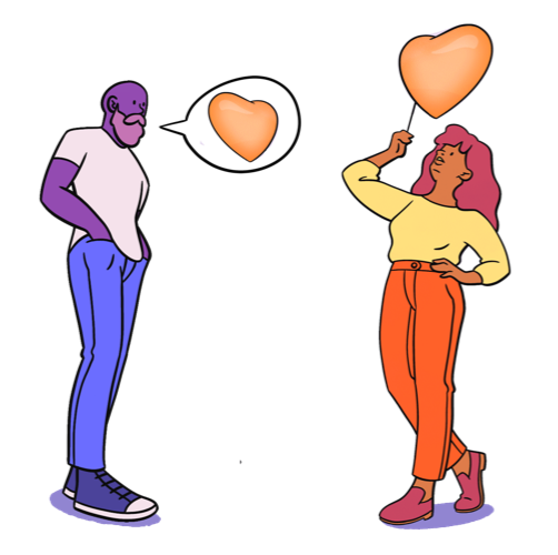 A man notices a woman looking for love